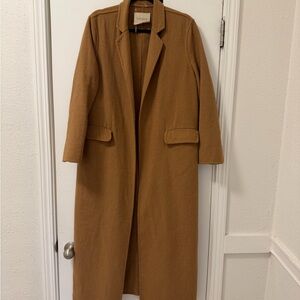 Topshop Women's Camel Long Coat